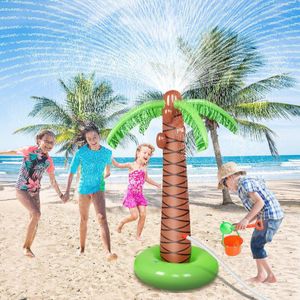 Opblaasbare Water Sproeier Octopus 1.6M Opblaasbare Coconut Palm Tree Water Sprinkler Opgeblazen Kinderen Strand Gazon Spelen Speelgoed