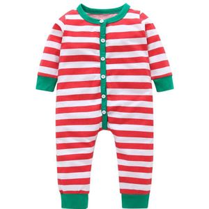 Baby Jongen Meisje Romper Katoen Gestreepte Pyjama Nachtkleding Kerst Xmas Pjs Set