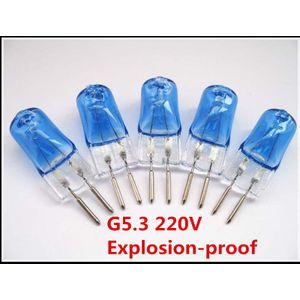 220V 35W G5.3 Blauw-Plated Explosieveilige Halogeen Lamp Kralen Kristallen Lamp Aromatherapie Lamp