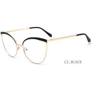 Kansept Vrouwen Cat Eye Metalen Brilmontuur Bijziendheid Computer Brillen Frame Lady Stijlvolle Brillen
