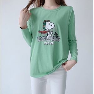 Borstvoeding Lange Mouwen T-shirt Zwangere Moederschap Kleding Cartoon Hond Print Vrouwen Thuis Kleding Moederschap Kleding