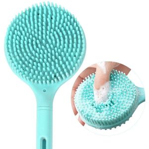 2 Stuks Dubbelzijdig Douche Body Borstel Siliconen Lange Handvat Badkamer Wassen Borstel Baden Massage Terug Body Scrubber Exfoliërende