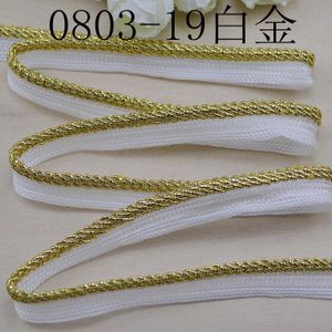 10Meter Zwart Wit Gevlochten Kant Band Gebogen Rand Mozaïek Kant Kussen Piping Gouden Touw Thuis Textiel Kleding Accessoires