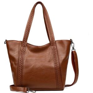 Stijl Big Bag Eenvoudige Grote Capaciteit Zachte Ondergrond Handtas Mode Moeder Crossbody Tas