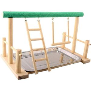 Vogel Speeltuin Papegaaien Hout Baars Playstand Gym Stand Kinderbox Ladder Met Feeder Zaad Cups Vogel Touwen Speelgoed Oefening Spelen