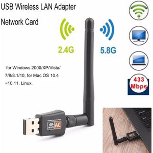 600Mbps Usb Wifi Adapter Mini 802.11ac Dual Band 2.4G/5.8G High Gain 2dBi Antenne Draadloze Netwerk adapter Voor Wifi Dongle