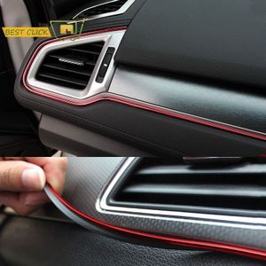 5M Rode Auto Interieur Moulding Versieringen Lijn Strips Auto Styling Deur Dashboard Luchtuitlaat Decoratieve Sticker Auto Accessoires