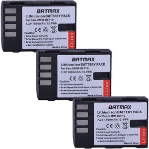 2Pcs 1860mAh DMW-BLF19, DMW-BLF19e, DMW-BLF19PP Batterij voor Panasonic Lumix DC-GH5, DMC-GH3, DMC-GH3K, GH4, GH4K Digitale Camera