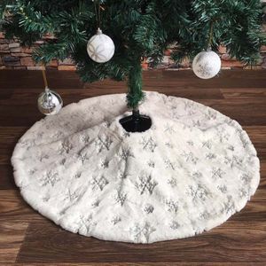 78/90/122Cm Witte Flanel Kerstboom Rokken Doek Base Floor Mat Cover Xmas Party Decoratie Vloer mat Cover Ornamenten