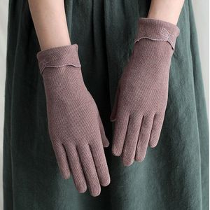 Vrouwen Touch Screen Handschoenen Winddicht Keep Warm Volledige Vinger Wanten Rijden Rijden Fietsen Solid Dunne Winter Gebreide Handschoenen