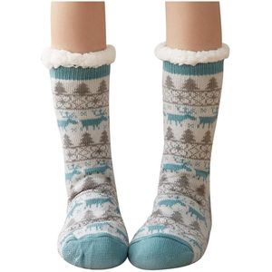 Kerst Sokken Vrouwen Winter Warm Katoenen Sokken Print Dikkere Anti-Slip Vloer Sok Tapijt Sokken Calcetines Mujer
