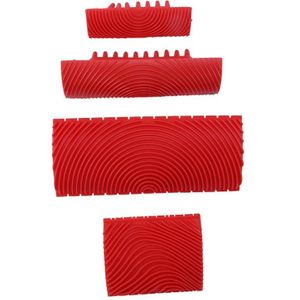 4Pcs Hout Korrelen Tool Set Rubber Hout Korrelen Patroon Muur Verf Schilderij Tool Voor Muurschildering Decoratie Diy