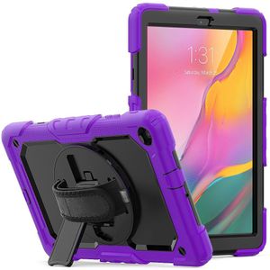 360 Rotatie Hand Strap &amp; Kickstand Silicone Tablet Case Voor Samsung Galaxy Tab Een 10.1 Case Sm T510 T515 beschermhoes