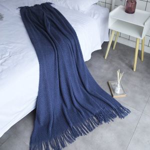 Knit Gooi Deken Warm & Gezellig Voor Couch Sofa Bed Strand Reizen Zomer Airconditioning Dekens Voor Bedden Beddengoed dekbed