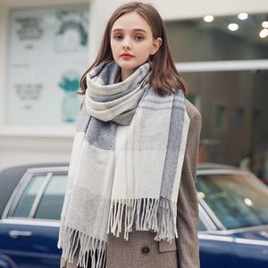 Winter Russische Wollen Sjaal Voor Vrouwen Dikker Warm Kasjmier Sjaals, Wraps Echarpe Pashmina Dames Plaid Wol Sjaals Foulard Femme