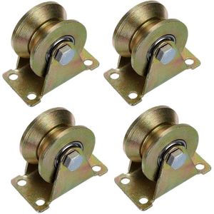 4 Stuks 2 Inch V-Groove Track Wiel Schuifdeur Roller Voor Track Schuifdeuren Mechanische Karren En Mobiele werkbank