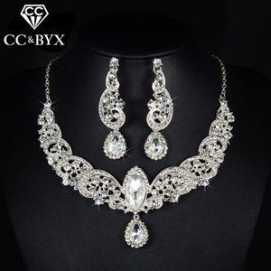 Water Oostenrijkse Crystal Met Shine Zirconia Ketting Earring Sets Voor Vrouwen Bridal 'S Wedding Party Mode-sieraden D021