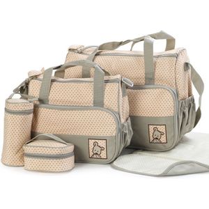 5Pcs Multifunctionele Baby Luiertas Set Geschikt Voor Baby Fles Houder Baby Zwangere Vrouw Luiertas Set