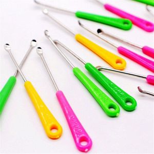 20Pcs Rvs Earpick Wax Remover Curette Cleaner Gezondheidszorg Gereedschap Ear Pick Plastic Handvat Voor Baby Kids