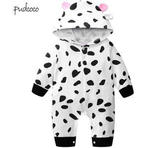 Pudcoco Leuke Pasgeboren Baby Jongens Meisjes Lange Mouwen Hooded Koe Jumpsuit Bodysuit 1 st Outfit