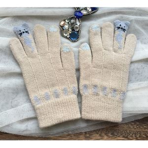 Vrouwen Mannen Warm Stretch Knit Mittens Winter Touchscreen Handschoenen Imitatie Wol Volledige Vinger Vrouwelijke Gehaakte Thicken Handschoenen