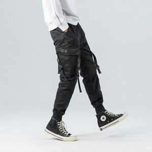 Hip Hop Linten Swag Multi Pockets Broek Mannen Streetwear Oversized Losse Broek Casual Harem Mannelijke Cargo Broek