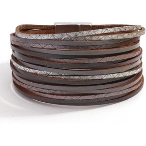 Allyes Boho Multilayer Slanke Strips Lederen Armbanden Voor Vrouwen Mode Dames Eenvoudige Wide Wrap Armband Vrouwelijke Sieraden