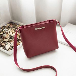 Zomer Stijl Mode Pu Lederen Handtassen Populaire Vrouwen Effen Kleine Simple Schoudertassen Crossbody Tas