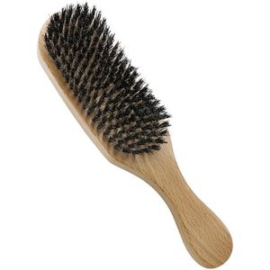 CestoMen 100% Varkenshaar Golf Borstel Houten Gebogen Handvat Hoofdhuid Massage Haar Baard Kam Professionele Wave Curve Borstel Voor Mannen