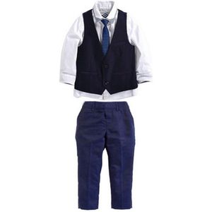 Kind Baby Boy Kleding Sets 3Pcs Gentleman Bebe Blouses Tops Shirt Vest Stropdas Broek Leisure Kleding Sets Blazers 4 stuks Outfits 1-7T