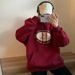 Ranberone Oversized Vrouwen Hoodies Tops Lange Mouw Print Sweatshirts Losse Dikke Jas Koreaanse Stijl Vrouwelijke Hoodies