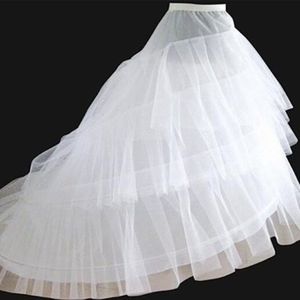 Witte Petticoat Trein Crinoline Onderrok 3-Lagen 2 Hoops Voor Trouwjurken Bruidsjurken