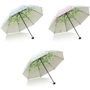 Anti-Uv Paraplu Regen Vrouwen Meisje Bloem Dubbele Doek Mannen 3 Vouwen Licht Duurzaam 8K Sterke Paraplu Kids Regenachtige Zon