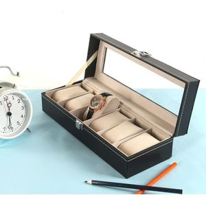 3/6/12 12 Slots Pu Lederen Polshorloge Box Vitrine Organisator Glas Sieraden Opslag Display Box