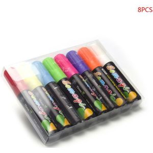 8 Kleuren Uitwisbare Markeerstift Fluorescerende Vloeistof Krijt Marker Neon Pen Voor Led Schrijfbord Bord Glas Schilderen Graffiti