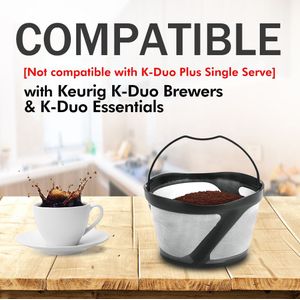 Herbruikbare Mesh Grond Koffie Filter Karaf Voor Keurig K-Duo Essentials En K Duo Brewers Machine, met 2 Hervulbare K Cups Pod
