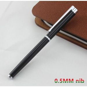 Jinhao Klassieke Zwart En Zilver Vulpen Met 0.5 Mm Iridium Nib De Beste Relatiegeschenk Pen Metalen Inkt Pennen