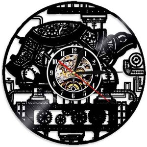 Vinyl Record Wandklok Modern 3D Decoratieve Steampunk Klok Met 7 Verschillende Kleur Led Change Gear Muur Horloge Home decor