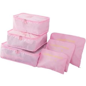 6 Stuks Set Reisbagage Verpakking Organizer Bag Set Compressie Verpakking Cubes Reizen Mesh Grote Capaciteit Koffer Opslag Organiseren