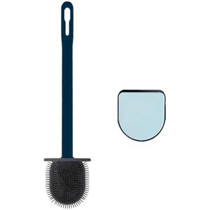 Wc Borstel Water Lekvrije Met Base Siliconen Wc Platte Kop Flexibele Zachte Haren Borstel Met Sneldrogend Houder Set