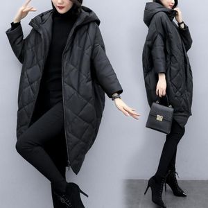 Vrouwen Winter Koreaanse Stijl Hooded Losse Jas Vrouwelijke Katoen Gewatteerde Jas Dikke Stevige Mantel Lange Oversized Parka a2