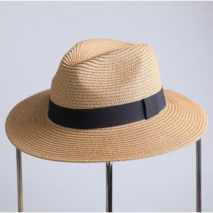 Zomer unisex zonnehoed casual Panama strooien hoed vrouwen brede rand Strand jazz mannen hoeden Opvouwbare Chapeau