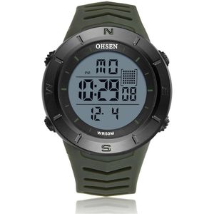 Digitale Led Mannen Sport Horloge Stopwatch Ohsen 50M Duiken Outdoor Militar Man Horloge Geel Mode Armband Horloge Montre Homme