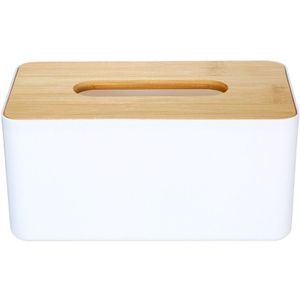 Moderne Tissue Box Servet Case Weefsels Papier Rolhouder Met Natuurlijke Bamboe Cover Plaat Ronde Tissue Box Voor Thuis Kantoor hotel