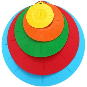 Magnetron Covers, Siliconen Voedsel Deksels sets, 5 kleurrijke Combo voor Bowl Cup Pot Koekenpan anti-stof Luchtdicht Seal Super Zuig Deksel