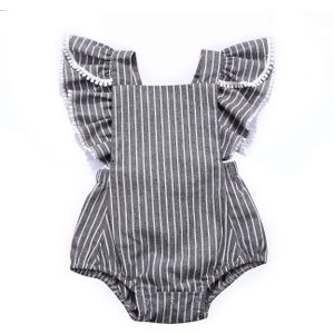 Pasgeboren Kids Baby Meisjes Zomer Streep Ruffel Romper Sunsuit Outfits