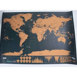 Deluxe Wissen World Travel Map Krassen Grote Maat Tour Wereldkaart Muurstickers Reizen Scratch Map Kamer Home Office decoratie
