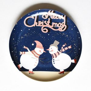 Kerst Keramische Plaat Voedsel Gerechten Cartoon Hand Geschilderd Steak Diner Borden Westerse Diner Plaat Servies Jaar Cadeau