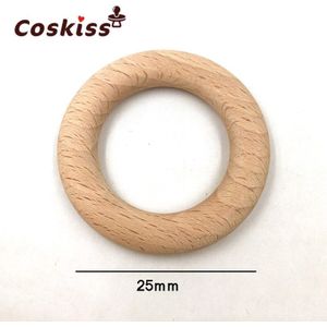 Baby Bijtring Beuken Houten Ronde Hout Ring 25 Mm Diy Armband Ambachten Tandjes Accessoire Verpleging Bangles