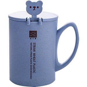 1Pc Mok Grappige Koffie Cup Keramische Creatieve Kleur Hittebestendig Mok Met Deksel 450Ml Kinderen Kantoor thuis Drank Gift45 #